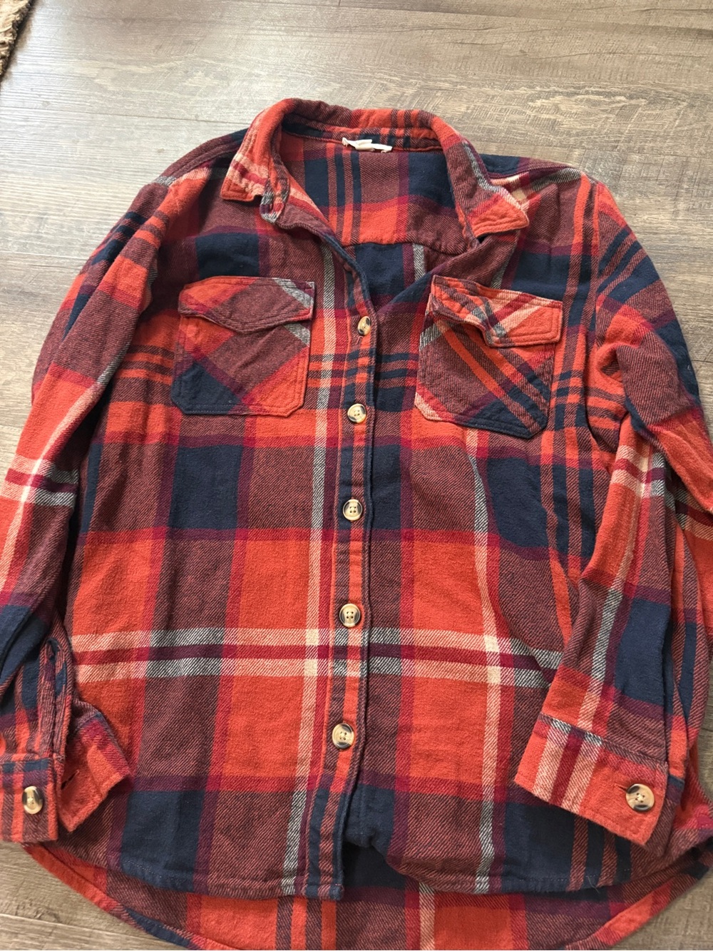 beachlunchlounge Red and Navy Plaid Shirt